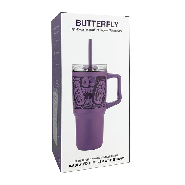 Butterfly 32oz Insulated Tumbler by Morgan Asoyuf
