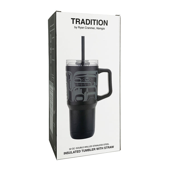 Indigenous art 32oz Insulated Tumbler by Ryan Cranmer