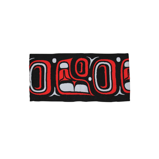 Traditions Headband – Indigenous Art by  Ernest Swanson, Red and Grey