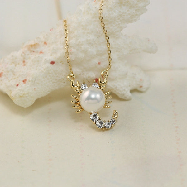 Petite Scorpio Pearl Necklace
