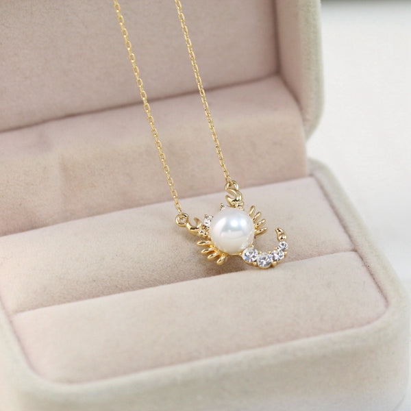 Petite Scorpio Pearl Necklace