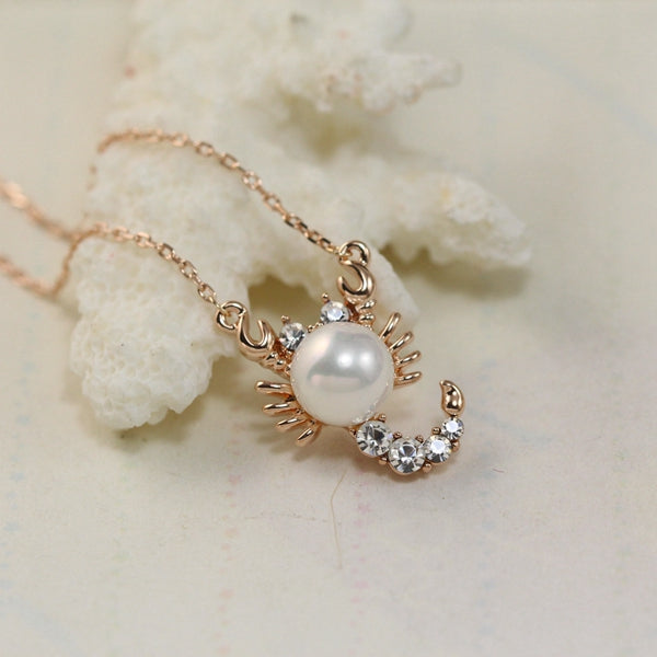 Petite Scorpio Pearl Necklace