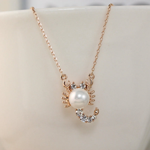 Petite Scorpio Pearl Necklace