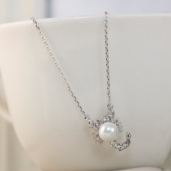 Petite Scorpio Pearl Necklace