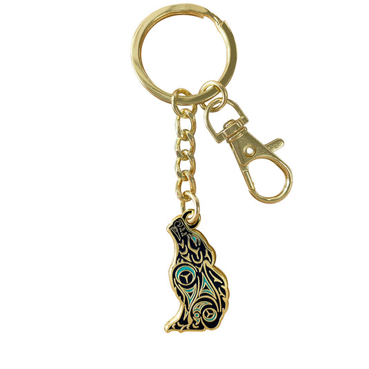 Wolf Enamel Art Keychain - Darrell Thorne