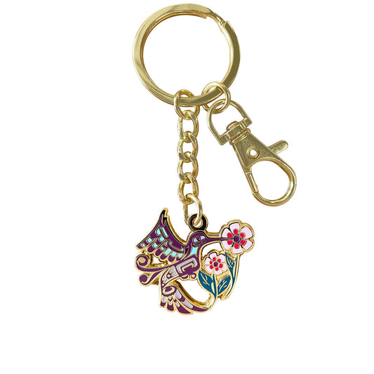 Hummingbird (Purple/Pink) Enamel Art Keychain - Francis Dick