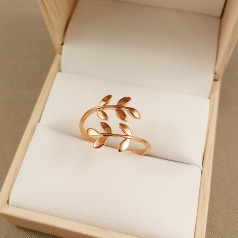 Elegant Leaf Wrap Rings