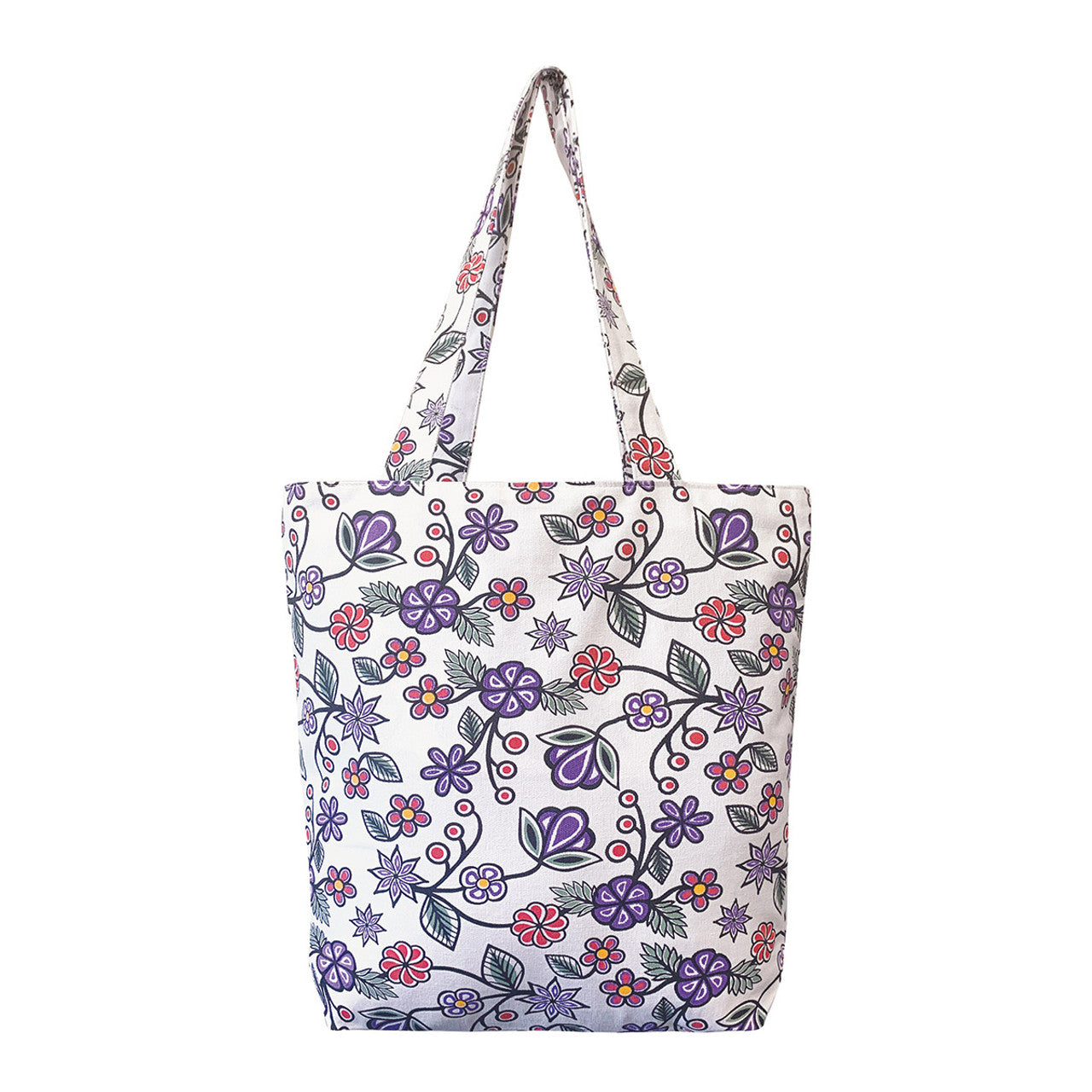 Ojibwe Florals Canvas Tote Art by Storm Angeconeb