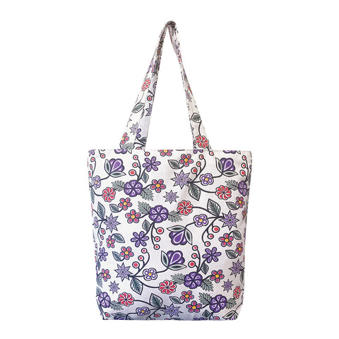 Ojibwe Florals Canvas Tote Art by Storm Angeconeb