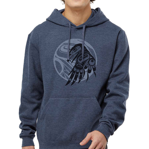 Zippered Raven Moon Pull Over Hoody by Allan Weir