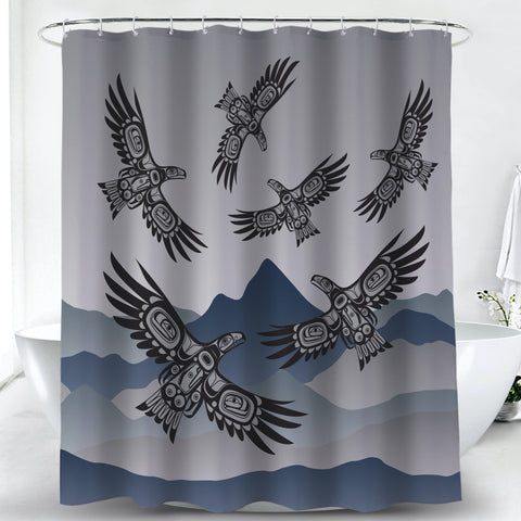 Indigenous Designed Shower Curtain - Soaring Eagle