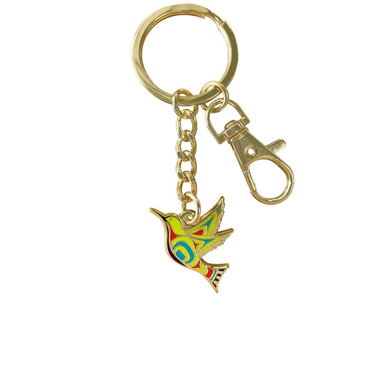 Hummingbird Enamel Art Keychain - Nicole La Rock (Green/Blue)