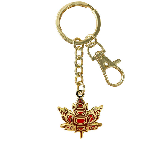 Indigenous Maple Enamel Art Keychain - Paul Windsor