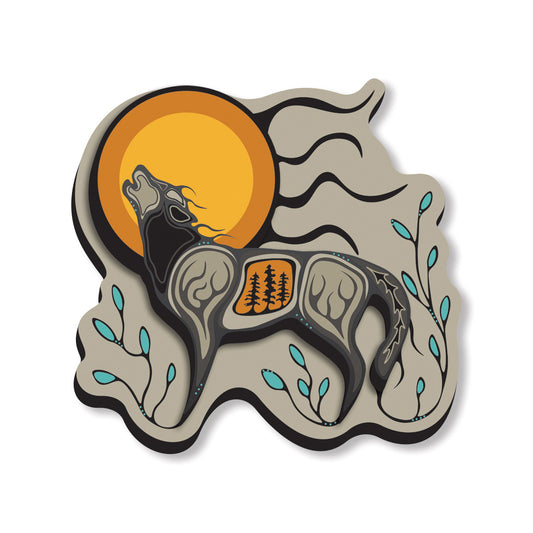 Wolf (Ma'iingan) Art Magnet - Storm Angeconeb