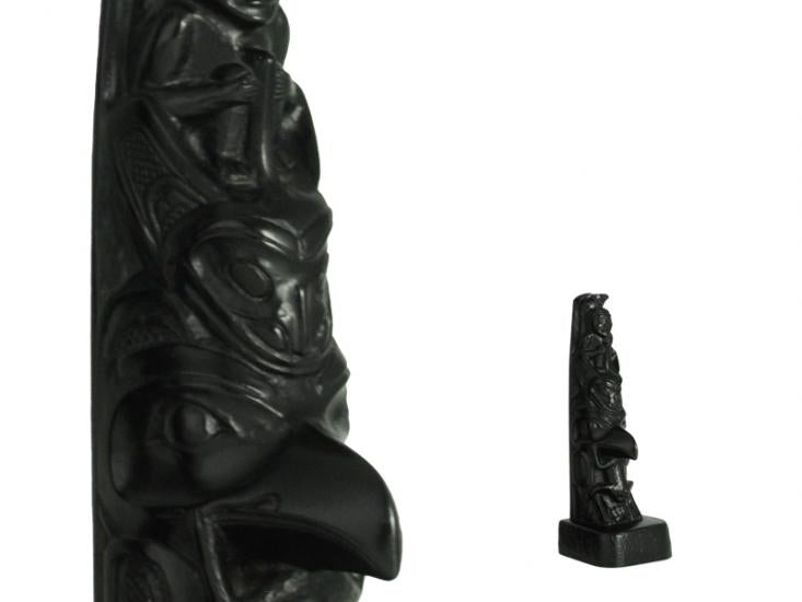 Black Stone Totem - Woman-Raven 5.25 inches