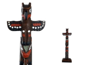 Handpainted Totem Pole：Thunderbird-Bear-Woman 6"