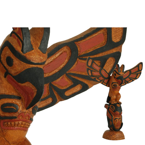 Handpainted Totem: Thunderbird and Killer whale 11"