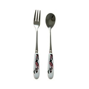 Ceramic Fork and Spoon Set Eagle