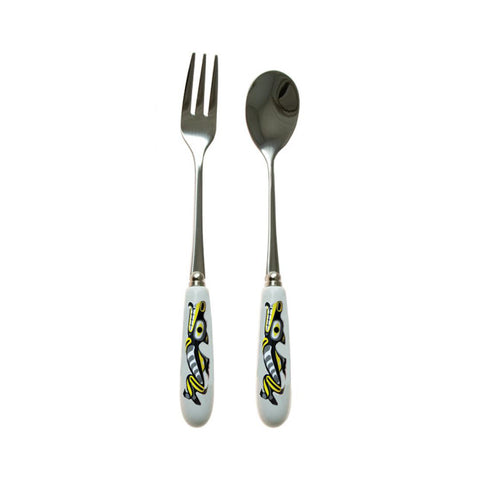 Ceramic Fork & Spoon Set Sea Wolf