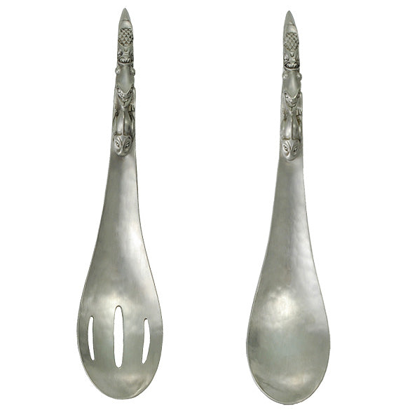 Indigenous Pewter Serving Set/Spoon/Slotted Spoon