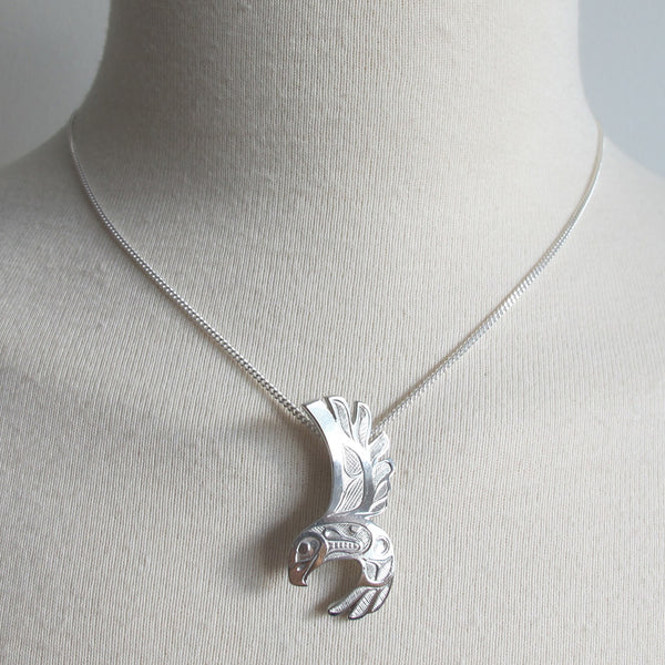 Silver Pendant Necklace - " Eagle Free Flight" by Bill Helin