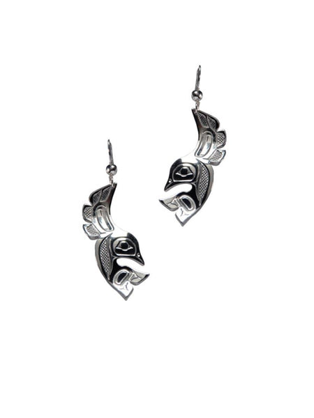 Silver Pewter Lovebird Earrings