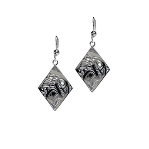 Diamond Shaped Earrings "Salmon"