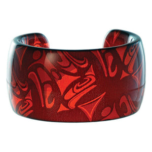 Corrine Hunt Silk Inspiration Cuff Bracelet. Red