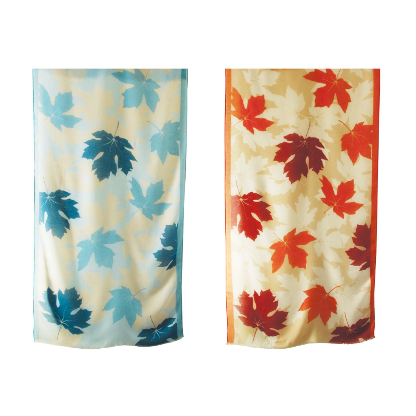 Soft poly scarf with Maple Leaves design