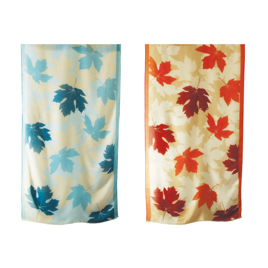 Soft poly scarf with Maple Leaves design