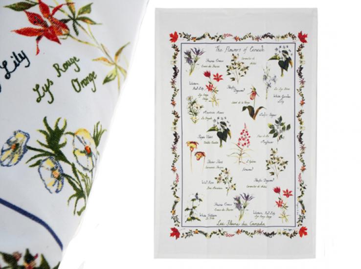 Bilingual Wildflowers Cotton Kitchen Towels