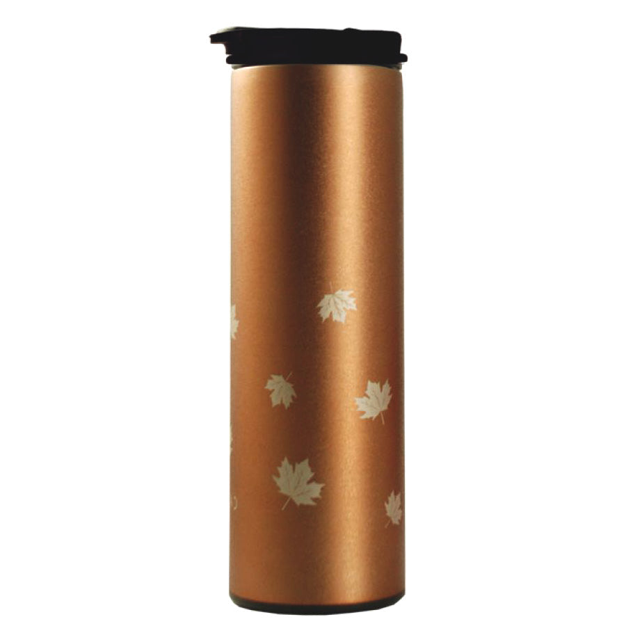 Insulated Stainless Steel Coffee Tumbler - Maple Leaf Gold Ice