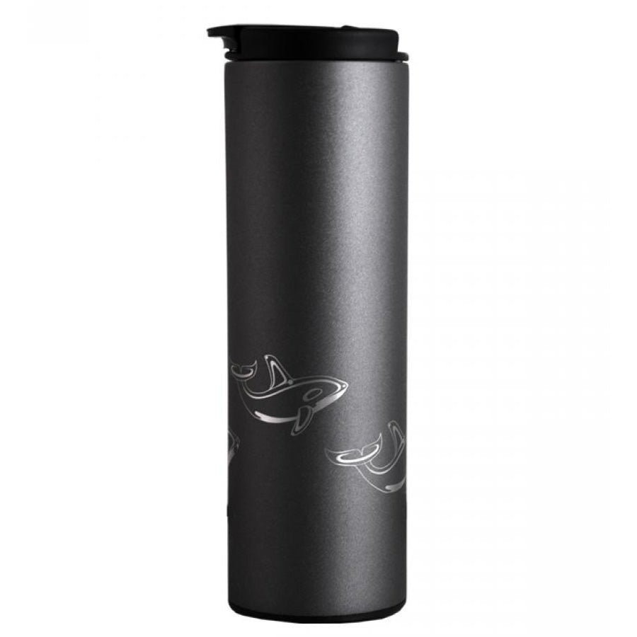 Insulated Stainless Steel Tumbler  - Connie Dickens, Whale, Charcoal Ice