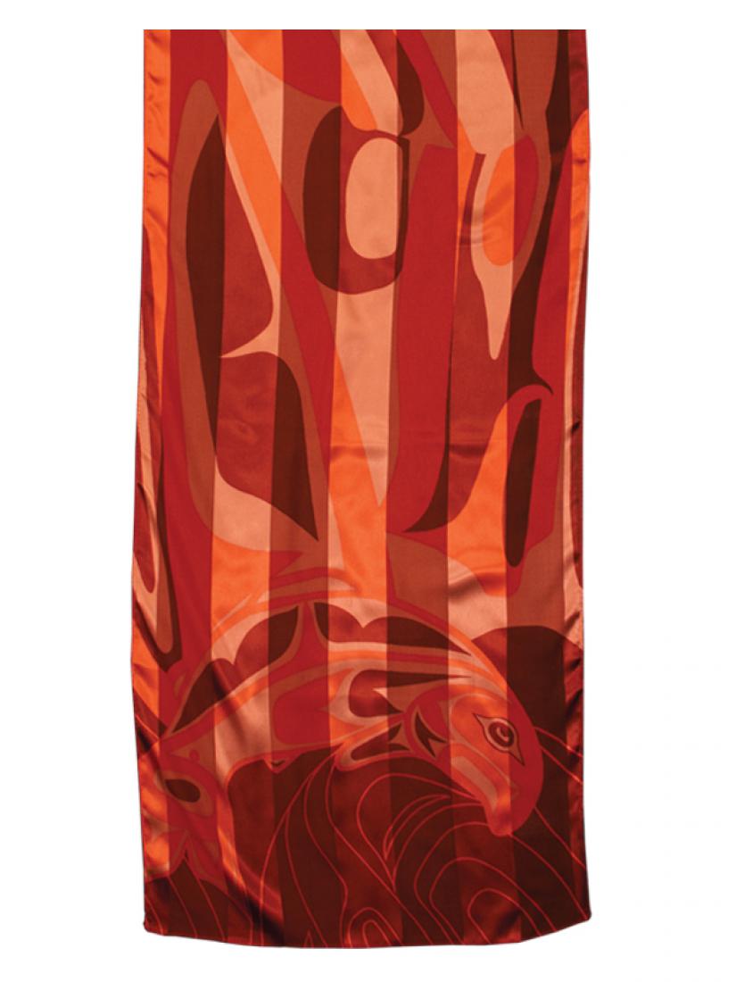 Anthony Joseph Poly Satin Salmon Scarf (Turquoise/Red/Purple)
