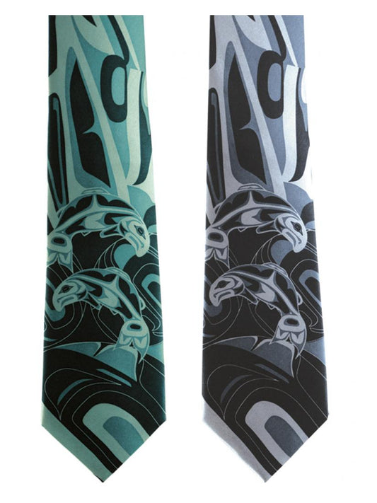 First Nation Art "Salmon" 100% Silk Tie by Anthony Joseph