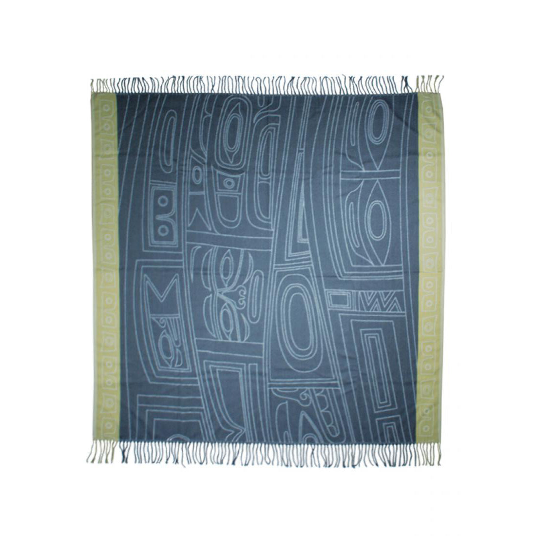 Native Art Blanket - Chilkat by Corrine Hunt (Grey)