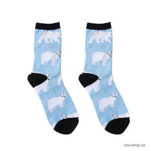 Cotton Socks - Polar Bear (light blue)