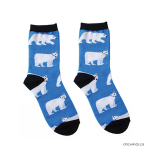 Cotton Socks - Polar Bear (blue)