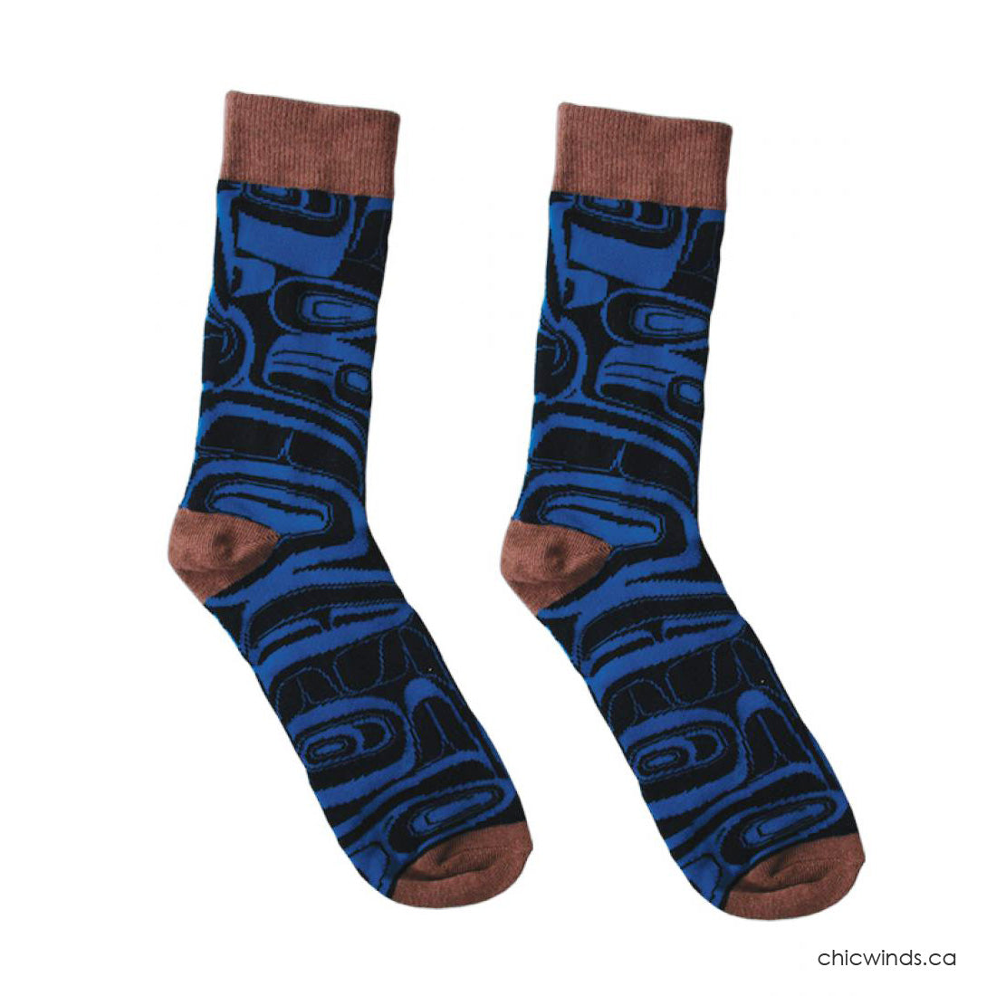 Cotton Socks - Raven by Kelly Robinson (Black/Blue/Brown)