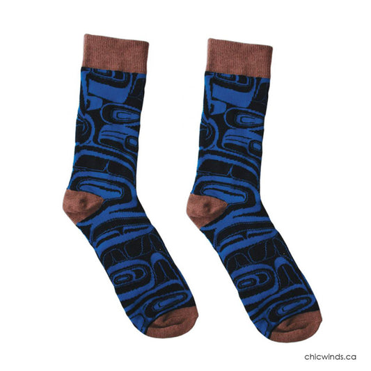 Cotton Socks - Raven by Kelly Robinson (Black/Blue/Brown)