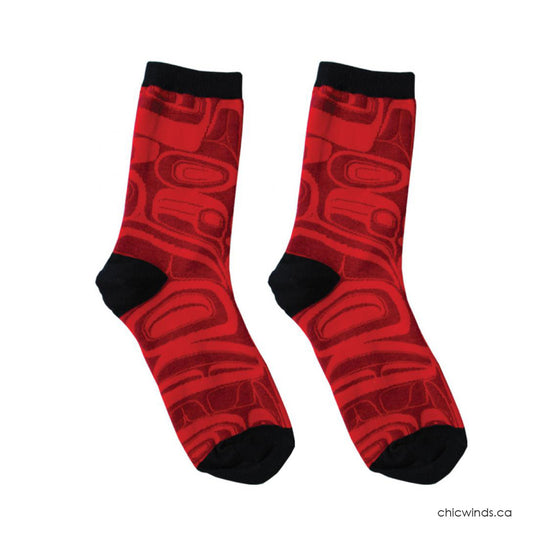 Cotton Socks - Raven by Kelly Robinson (Black/Red)