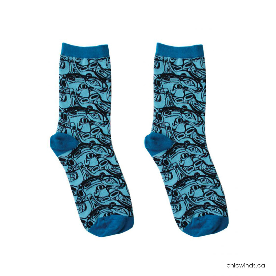 Cotton Socks - Orca by Kelly Robinson (Turquoise)
