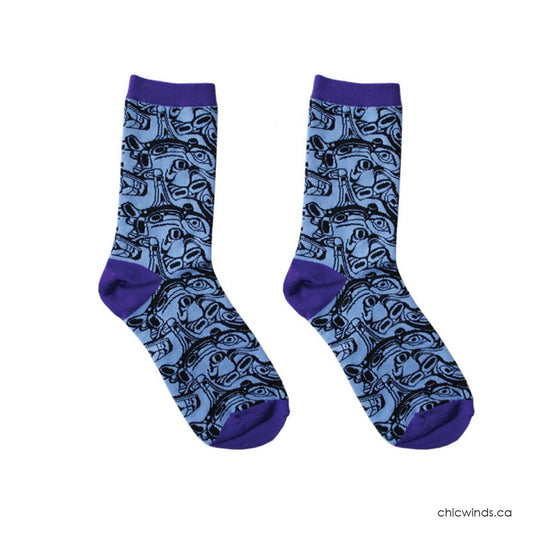 Cotton Socks - Orca by Kelly Robinson (Lilac)