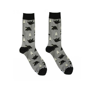 Cotton Socks - Black Bear (Gray)