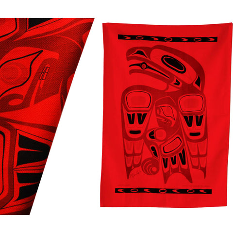Jim Charlie Raven Tea Towel (Red)