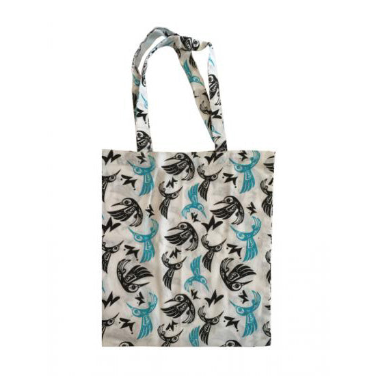 Hummingbird Blue Cotton Shopping Bag by Bill Helin