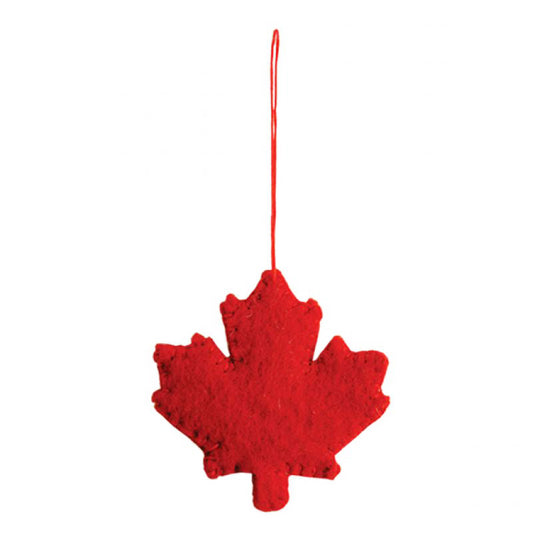 Handmade Felted Maple Leaf Ornament