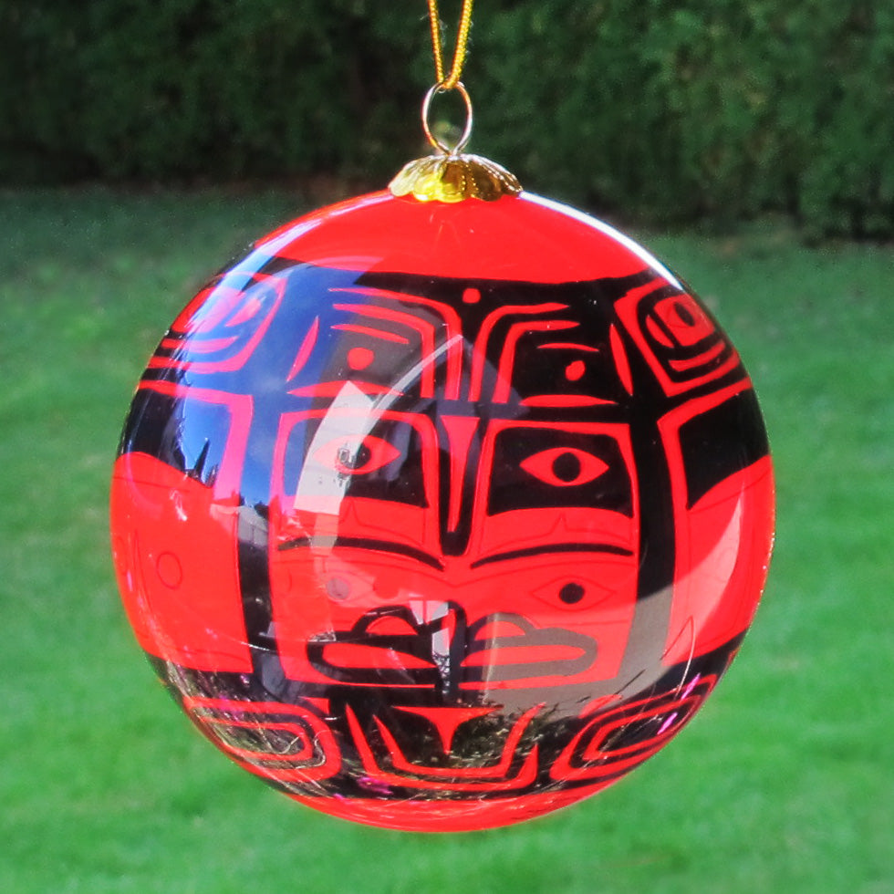 Boxed inside hand painted Christmas Ball Ornament - Chilkat
