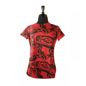 Kelly Robinson Whale Ladies All Over Print T-Shirt (Red)