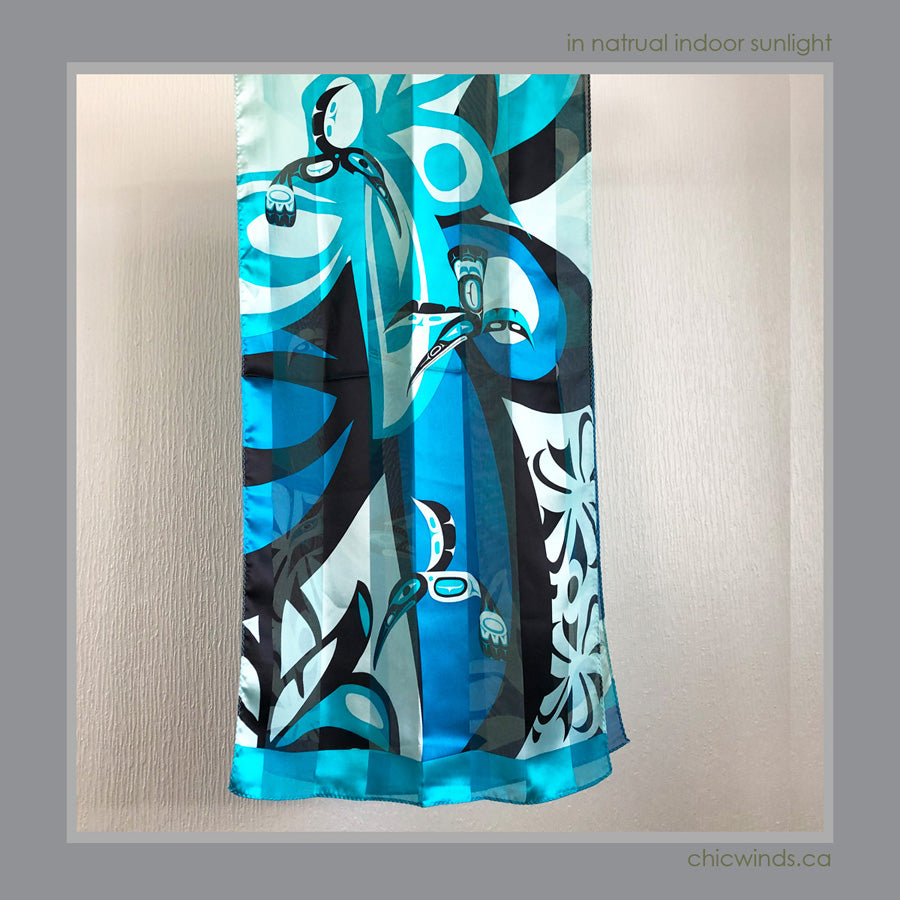 Native Art Hummingbird Silk Scarf